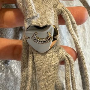 Juicy couture triangle knitted fringe scarf